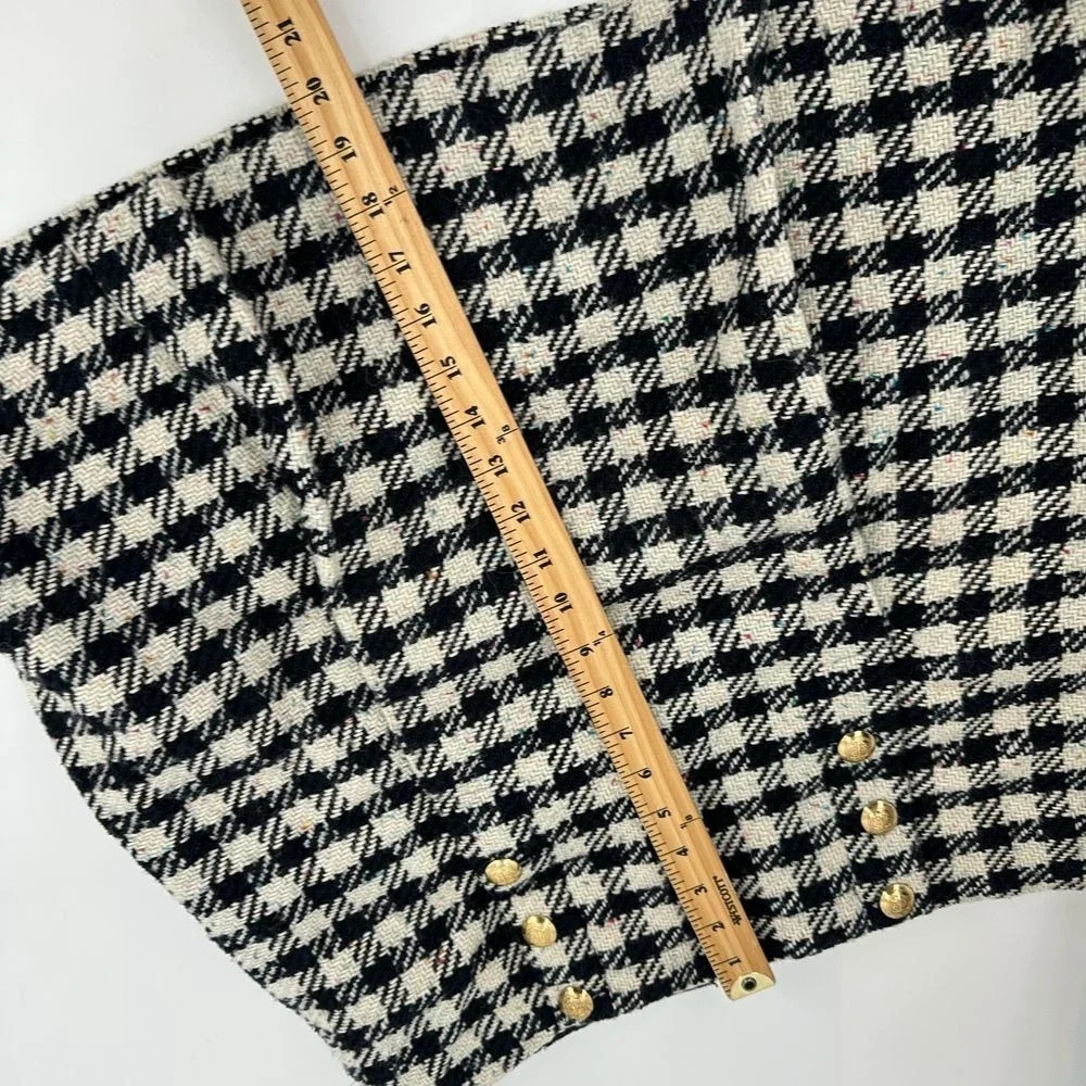 Talbots Wool Blend Confetti Check Houndstooth Tweed Sailor‎ Skirt 14P